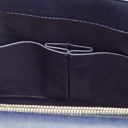 Pre Owned Chanel Dark Blue Chevron Caviar Leather and Lizard Medium Coco Top Handle Bag