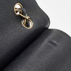 Chanel Black Quilted Caviar Leather Maxi Classic Double Flap Bag