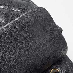 Chanel Black Quilted Caviar Leather Maxi Classic Double Flap Bag