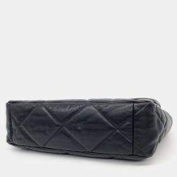 Pre Owned Chanel Black Leather Flap Maxi 19 Handbag