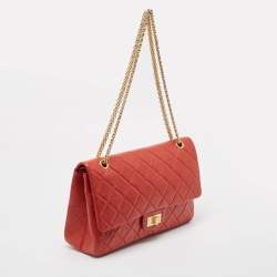 Chanel Red Quilted Aged Leather Reissue 2.55 Classic 227 Flap Bag