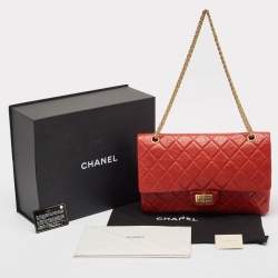 Chanel Red Quilted Aged Leather Reissue 2.55 Classic 227 Flap Bag