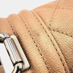 Chanel Beige Leather Medium Boy Shoulder Bags