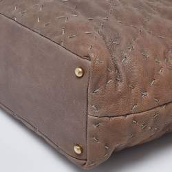 Pre Owned Chanel Brown Quilted Caviar Leather Wild Stitch Tote