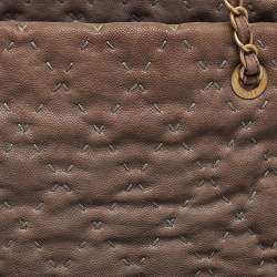 Pre Owned Chanel Brown Quilted Caviar Leather Wild Stitch Tote