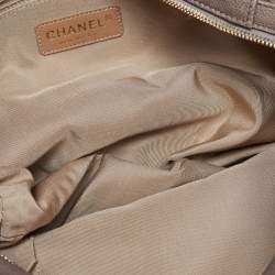 Pre Owned Chanel Brown Quilted Caviar Leather Wild Stitch Tote