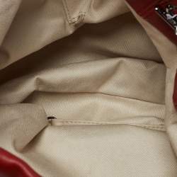 Pre Owned Chanel Red Quilted Leather Small Soft Touch Tote
