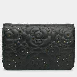 Chanel Studded Calfskin Camellia Wallet On Chain