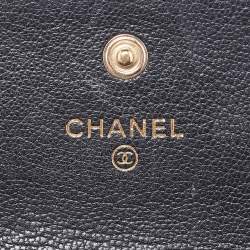  Chanel Black Leather Timeless CC Flap Trifold Wallet