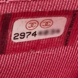Chanel Pink Quilted Caviar Leather CC Zip Card Holder