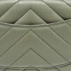 Chanel Light Green Quilted Leather CC Wallet on Chain