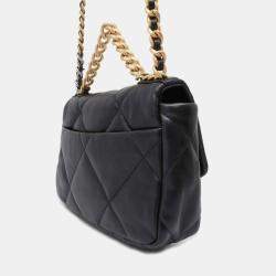 Chanel Black Leather Small 19 Shoulder Bags