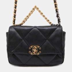 Chanel Black Leather Small 19 Shoulder Bags