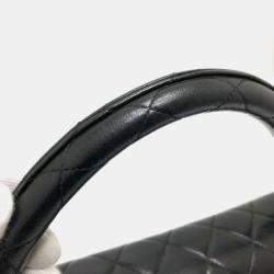 Chanel Black Leather Classic Kelly Top Handle Bag Set