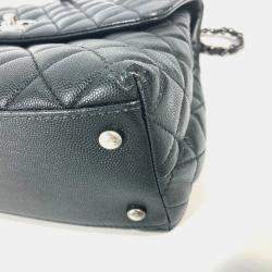 Chanel Black Leather Medium Coco Handle Top Handle Bag