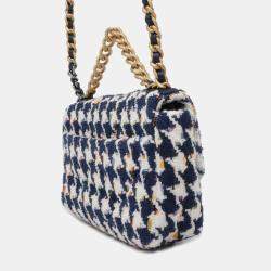 Chanel Blue/White Tweed 19 Shoulder Bags