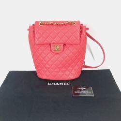 Chanel Pink Leather Small Urban Spirit Backpacks