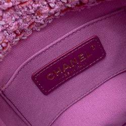 Chanel Tweed Enamel Quilted Pending CC Bucket Drawstring Shoulder Bags