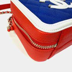 Pre Owned Chanel Multicolor Leather CC Filigree Vanity Case Shoulder Bags