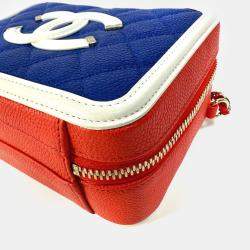 Pre Owned Chanel Multicolor Leather CC Filigree Vanity Case Shoulder Bags