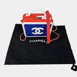 Pre Owned Chanel Multicolor Leather CC Filigree Vanity Case Shoulder Bags