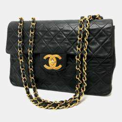 Chanel Black Quilted Lambskin Maxi Jumbo XL Classic Single Flap Bag