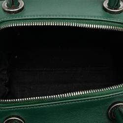 Chanel Green/Red Calfskin Woven Leather Bowling Bag