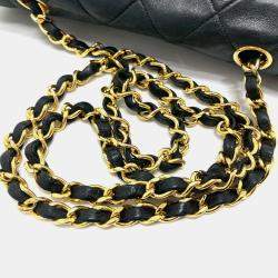 Pre Owned Chanel Black Leather Quilted Vintage Diana Flap Shoulder Bag