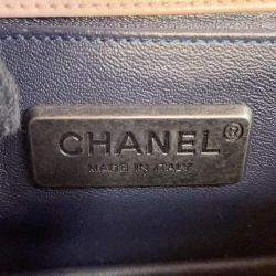 Chanel Pink/Beige Leather and Shearling Boy Shoulder Bag