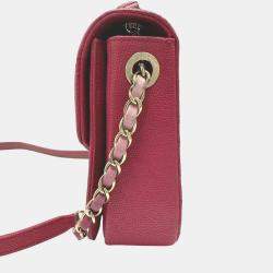 Pre Owned Chanel Pink Medium Calfskin Cuba Flap Shoulder Bag
