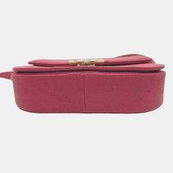 Pre Owned Chanel Pink Medium Calfskin Cuba Flap Shoulder Bag