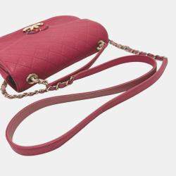 Pre Owned Chanel Pink Medium Calfskin Cuba Flap Shoulder Bag