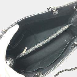 Chanel Black Caviar Large Woven Chain Shopping Tote Bag