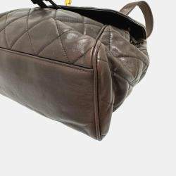 Chanel Brown Leather Vintage CC Backpack Bag