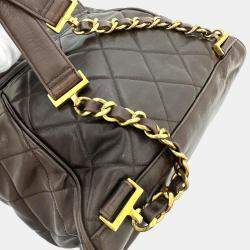 Chanel Brown Leather Vintage CC Backpack Bag