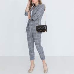 Pre Owned Chanel Black Quilted Leather Mini Rock The Corner Flap Bag