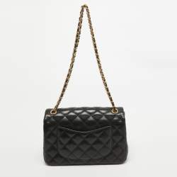 Pre Owned Chanel Black Quilted Leather Mini Rock The Corner Flap Bag