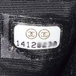 Pre Owned Chanel Black Leather CC Jacket Embossed Leather Wallet on Chain