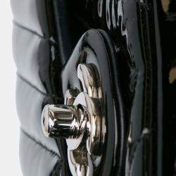 Pre Owned Chanel Mini Rectangular Classic Chevron Patent Single Flap Bag