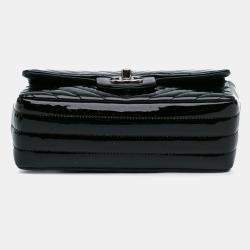 Pre Owned Chanel Mini Rectangular Classic Chevron Patent Single Flap Bag