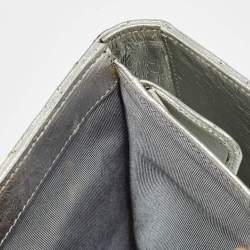 Chanel Silver Quilted Patent Leather Reissue Continental Wallet