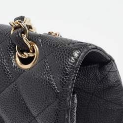 Pre Owned Chanel Black Quilted Caviar Leather Maxi Classic Single Flap Bag