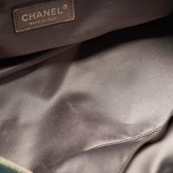 Pre Owned Chanel Dark Green Black Bubble Quilted Leather Bowler Bag