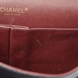 Pre Owned Chanel Black Quilted Caviar Leather Jumbo Classic Double Flap Bag