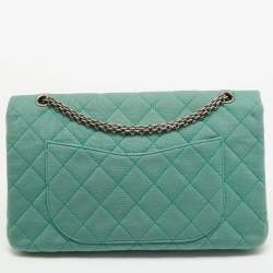 Chanel Light Green Jersey Classic 227 Reissue 2.55 Flap Bag
