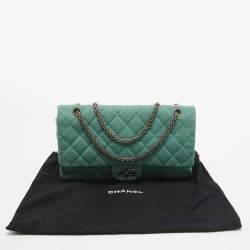 Chanel Light Green Jersey Classic 227 Reissue 2.55 Flap Bag