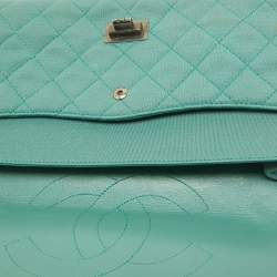 Chanel Light Green Jersey Classic 227 Reissue 2.55 Flap Bag