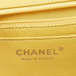 Chanel Yellow Quilted Leather Maxi Classic Single Flap Bag