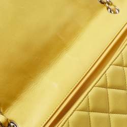 Chanel Yellow Quilted Leather Maxi Classic Single Flap Bag