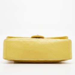 Chanel Yellow Quilted Leather Maxi Classic Single Flap Bag